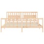 Bed frame with solid wood headboard 200x200 cm by vidaXL, Beds and slatted bases - Ref: Foro24-3192446, Price: 164,73 €, Disc...