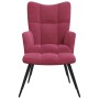 Sillón de relax con taburete terciopelo rojo tinto