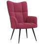 Sillón de relax con taburete terciopelo rojo tinto