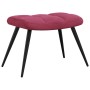 Sillón de relax con taburete terciopelo rojo tinto