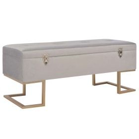 Banco con compartimento 105 cm gris de terciopelo von vidaXL, Bänke für Hallen und Lager - Ref: Foro24-247573, Preis: 125,77 ...
