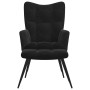 Sillón de relax con taburete terciopelo negro