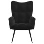 Sillón de relax con taburete terciopelo negro