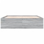 Estructura de cama madera de ingeniería gris Sonoma 200x200 cm