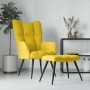 Sillón de relax con taburete terciopelo amarillo mostaza