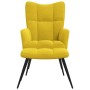 Sillón de relax con taburete terciopelo amarillo mostaza