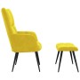 Sillón de relax con taburete terciopelo amarillo mostaza