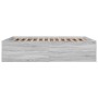 Estructura de cama madera de ingeniería gris Sonoma 160x200 cm