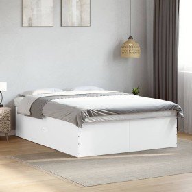 Estructura de cama madera de ingeniería blanca 150x200 cm en Camas y somieres | Comprar online en Foro24