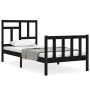 Single bed frame with black solid wood headboard by vidaXL, Beds and slatted bases - Ref: Foro24-3193105, Price: 119,67 €, Di...