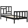 Single bed frame with black solid wood headboard by vidaXL, Beds and slatted bases - Ref: Foro24-3193105, Price: 119,67 €, Di...
