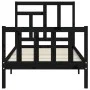 Einzelbettgestell mit schwarzem Massivholz-Kopfteil von vidaXL, Betten und Lattenroste - Ref: Foro24-3193105, Preis: 118,05 €...