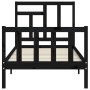 Single bed frame with black solid wood headboard by vidaXL, Beds and slatted bases - Ref: Foro24-3193105, Price: 119,67 €, Di...