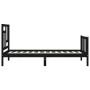 Single bed frame with black solid wood headboard by vidaXL, Beds and slatted bases - Ref: Foro24-3193105, Price: 119,67 €, Di...