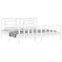 Double bed frame with white solid wood headboard by vidaXL, Beds and slatted bases - Ref: Foro24-3192897, Price: 161,11 €, Di...