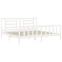 Doppelbettgestell mit weißem Massivholz-Kopfteil von vidaXL, Betten und Lattenroste - Ref: Foro24-3192897, Preis: 163,35 €, R...