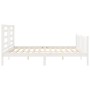 Doppelbettgestell mit weißem Massivholz-Kopfteil von vidaXL, Betten und Lattenroste - Ref: Foro24-3192897, Preis: 163,35 €, R...