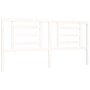 Double bed frame with white solid wood headboard by vidaXL, Beds and slatted bases - Ref: Foro24-3192897, Price: 163,35 €, Di...