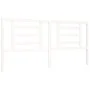Double bed frame with white solid wood headboard by vidaXL, Beds and slatted bases - Ref: Foro24-3192897, Price: 161,11 €, Di...