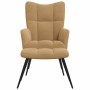 Sillón de relax con taburete terciopelo marrón