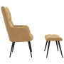 Sillón de relax con taburete terciopelo marrón