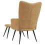 Sillón de relax con taburete terciopelo marrón