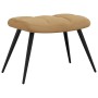 Sillón de relax con taburete terciopelo marrón