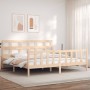 Estructura de cama con cabecero madera maciza 200x200 cm de vidaXL, Camas y somieres - Ref: Foro24-3193031, Precio: 145,60 €,...