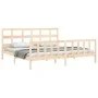 Bed frame with solid wood headboard 200x200 cm by vidaXL, Beds and slatted bases - Ref: Foro24-3193031, Price: 144,00 €, Disc...