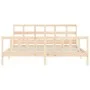 Bed frame with solid wood headboard 200x200 cm by vidaXL, Beds and slatted bases - Ref: Foro24-3193031, Price: 144,00 €, Disc...