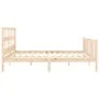 Bed frame with solid wood headboard 200x200 cm by vidaXL, Beds and slatted bases - Ref: Foro24-3193031, Price: 144,00 €, Disc...