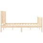 Double bed frame with solid wood headboard by vidaXL, Beds and slatted bases - Ref: Foro24-3192786, Price: 118,74 €, Discount: %