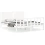 Estructura de cama con cabecero madera maciza blanco 160x200 cm de vidaXL, Camas y somieres - Ref: Foro24-3192957, Precio: 17...