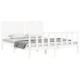 Estructura de cama con cabecero madera maciza blanco 160x200 cm de vidaXL, Camas y somieres - Ref: Foro24-3192957, Precio: 17...