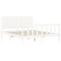 Estructura de cama con cabecero madera maciza blanco 160x200 cm de vidaXL, Camas y somieres - Ref: Foro24-3192957, Precio: 17...
