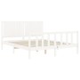 Weißer Massivholzbettrahmen mit Kopfteil 160x200 cm von vidaXL, Betten und Lattenroste - Ref: Foro24-3192957, Preis: 179,10 €...