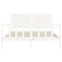 Estructura de cama con cabecero madera maciza blanco 160x200 cm de vidaXL, Camas y somieres - Ref: Foro24-3192957, Precio: 17...