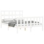 Weißer Massivholzbettrahmen mit Kopfteil 120x200 cm von vidaXL, Betten und Lattenroste - Ref: Foro24-3193007, Preis: 129,14 €...