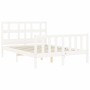 Weißer Massivholzbettrahmen mit Kopfteil 120x200 cm von vidaXL, Betten und Lattenroste - Ref: Foro24-3193007, Preis: 129,14 €...