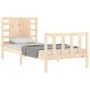 Estructura de cama con cabecero madera maciza de vidaXL, Camas y somieres - Ref: Foro24-3192781, Precio: 104,54 €, Descuento: %