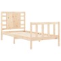 Bed frame with solid wood headboard by vidaXL, Beds and slatted bases - Ref: Foro24-3192781, Price: 105,92 €, Discount: %