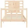 Bed frame with solid wood headboard by vidaXL, Beds and slatted bases - Ref: Foro24-3192781, Price: 104,54 €, Discount: %