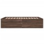 Estructura de cama madera de ingeniería marrón roble 140x200 cm
