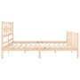 Bed frame with solid wood headboard 200x200 cm by vidaXL, Beds and slatted bases - Ref: Foro24-3192576, Price: 147,12 €, Disc...