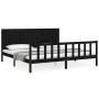Estructura de cama con cabecero madera maciza negro 200x200 cm de vidaXL, Camas y somieres - Ref: Foro24-3192645, Precio: 228...