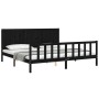 Estructura de cama con cabecero madera maciza negro 200x200 cm de vidaXL, Camas y somieres - Ref: Foro24-3192645, Precio: 228...