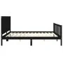 Bed frame with black solid wood headboard 200x200 cm by vidaXL, Beds and slatted bases - Ref: Foro24-3192645, Price: 225,58 €...