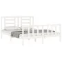 White solid wood bed frame with headboard 160x200 cm by vidaXL, Beds and slatted bases - Ref: Foro24-3192892, Price: 141,32 €...