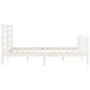 White solid wood bed frame with headboard 160x200 cm by vidaXL, Beds and slatted bases - Ref: Foro24-3192892, Price: 141,32 €...