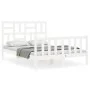Estructura cama de matrimonio con cabecero madera maciza blanco de vidaXL, Camas y somieres - Ref: Foro24-3193047, Precio: 12...